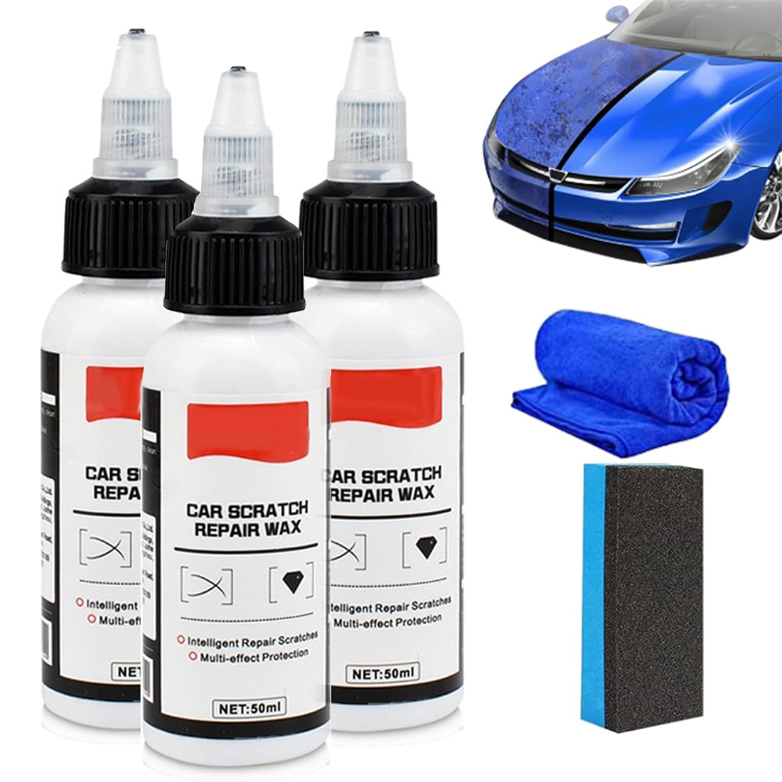 Odalit Car Scratch Repair Wax, 2025 New Odalit Paint Restorer, Car Paint Scratch Repair, Car Scratch Remover for Car Scratches Repairing and Polishing, Scratch Repair for All Vehicles(3PC)
